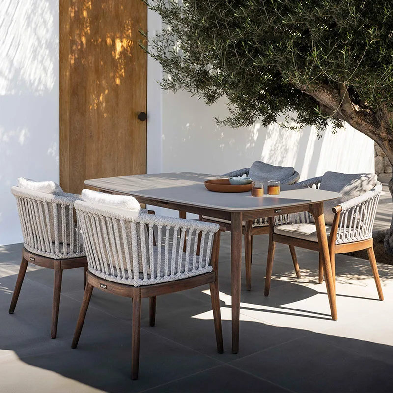Outdoor courtyard table and chair rattan leisure rattan chair teak combination open-air balcony villa waterproof and sunscreen
Outdoor courtyard table and chair rattan leisure rattan chair teak combination open-air balcony villa waterproof and sunscreen
