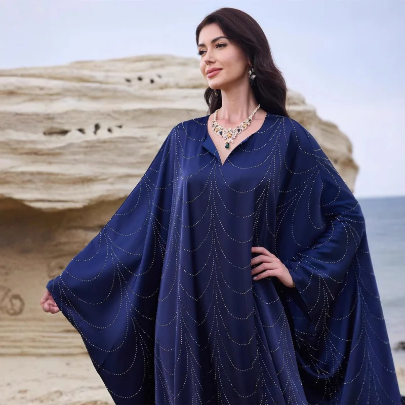 Muslim Mesh Rhinestone Long Dress Plus Size Loose Middle Eastern Dubai New Style Robe Dress
Muslim Mesh Rhinestone Long Dress Plus Size Loose Middle Eastern Dubai New Style Robe Dress