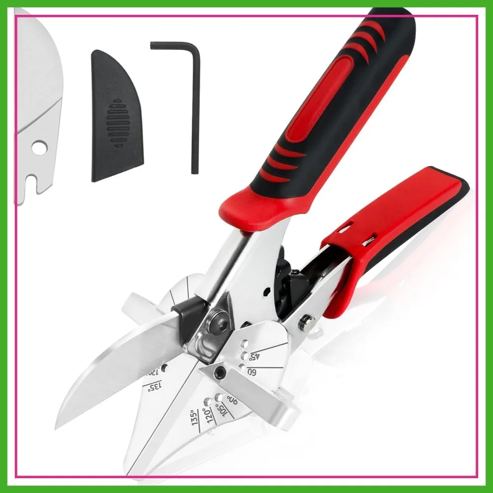 45-135 Degree Adjustable Multi-Angle Cutter for Molding & Trim, 80% Effortless Ratchet System for Quarter Round, Shoe Mold, PVC & Soft Wood, Includes Spare SK5 Blade
45-135 Degree Adjustable Multi-Angle Cutter for Molding & Trim, 80% Effortless Ratchet System for Quarter Round, Shoe Mold, PVC & Soft Wood, Includes Spare SK5 Blade