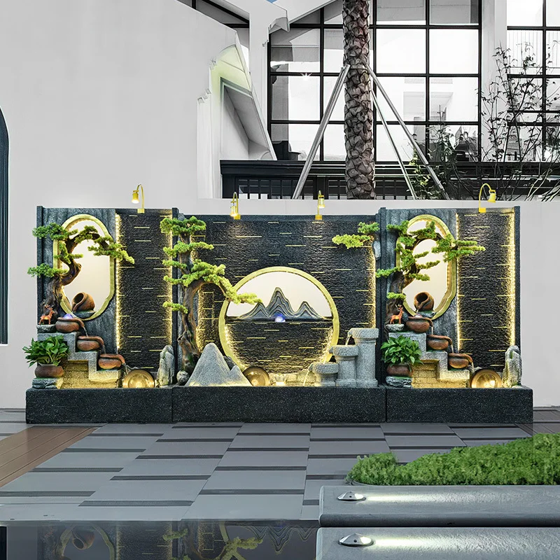 New Chinese-style pastoral rockery fountain water curtain wall company hotel lobby landscape floor-to-ceiling ornaments
New Chinese-style pastoral rockery fountain water curtain wall company hotel lobby landscape floor-to-ceiling ornaments