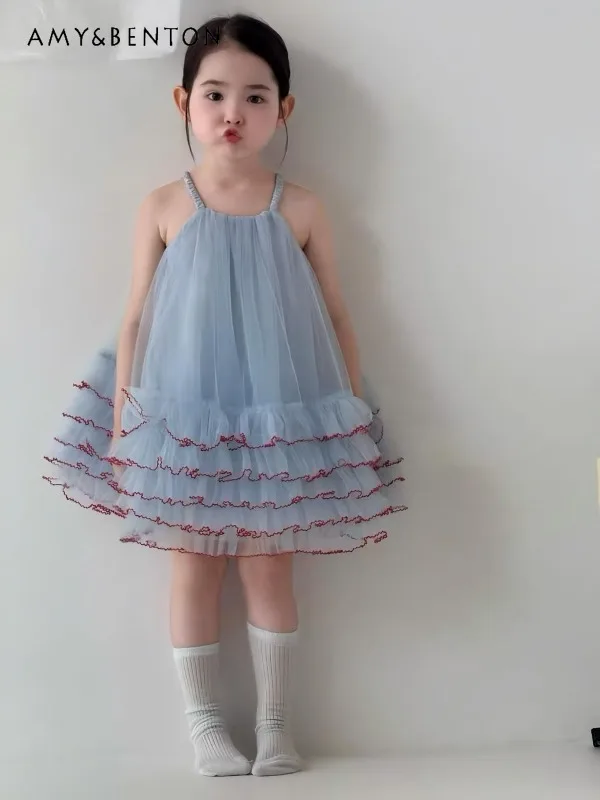 Kids' Summer French Sweet Tiered Tulle Halter Dress Fluffy Princess Cake Dress for Birthdays and Gatherings Girls Clothes
Kids' Summer French Sweet Tiered Tulle Halter Dress Fluffy Princess Cake Dress for Birthdays and Gatherings Girls Clothes