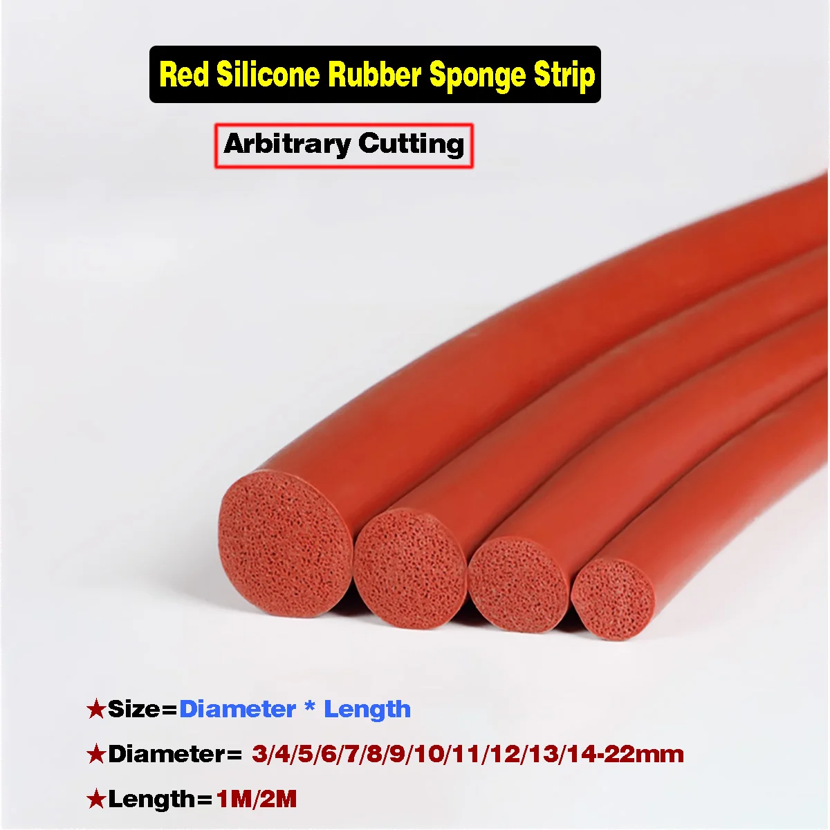Red Silicone Rubber Sponge Strip Silicone Foamed Seal Strip Round Foaming Cord Dia 3/4/5/6/7/8/9/10/11/12/13/14/15/16-22mm
Red Silicone Rubber Sponge Strip Silicone Foamed Seal Strip Round Foaming Cord Dia 3/4/5/6/7/8/9/10/11/12/13/14/15/16-22mm