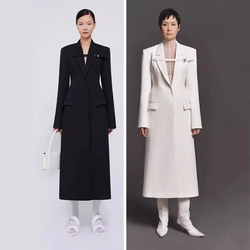 Ele Metal Bule Design Suit Sle Women's Spring Autumn Long Coat Commute Faion Polyester Material Long Sve Coat
Ele Metal Bule Design Suit Sle Women's Spring Autumn Long Coat Commute Faion Polyester Material Long Sve Coat