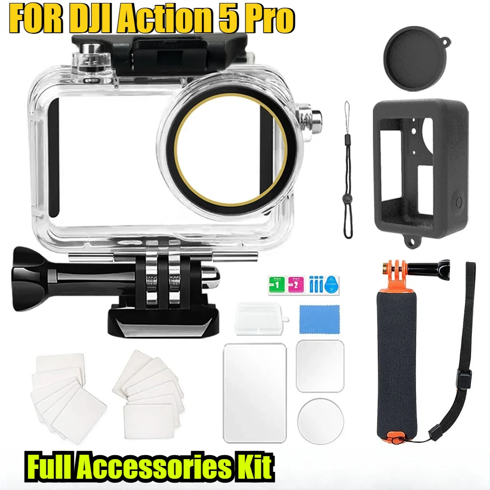 Full Accessories Kit FOR DJI Action 5 Pro 60M Waterproof Case+Floating Grip + Tempered Glass Screen Protector for Action Camera
Full Accessories Kit FOR DJI Action 5 Pro 60M Waterproof Case+Floating Grip + Tempered Glass Screen Protector for Action Camera