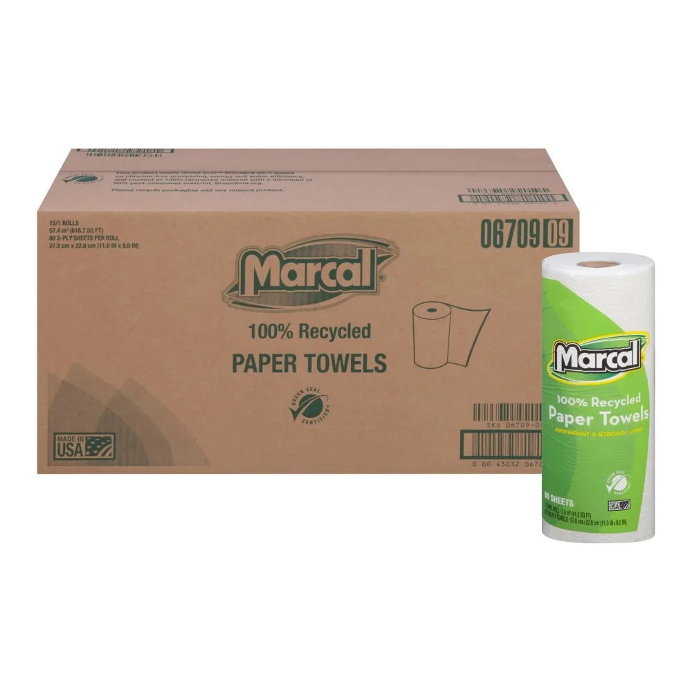 Small Steps 6709 100% Premium Recycled Roll Towels, 9 x 11, 60 Sheets/Roll, 15/Carton
Small Steps 6709 100% Premium Recycled Roll Towels, 9 x 11, 60 Sheets/Roll, 15/Carton