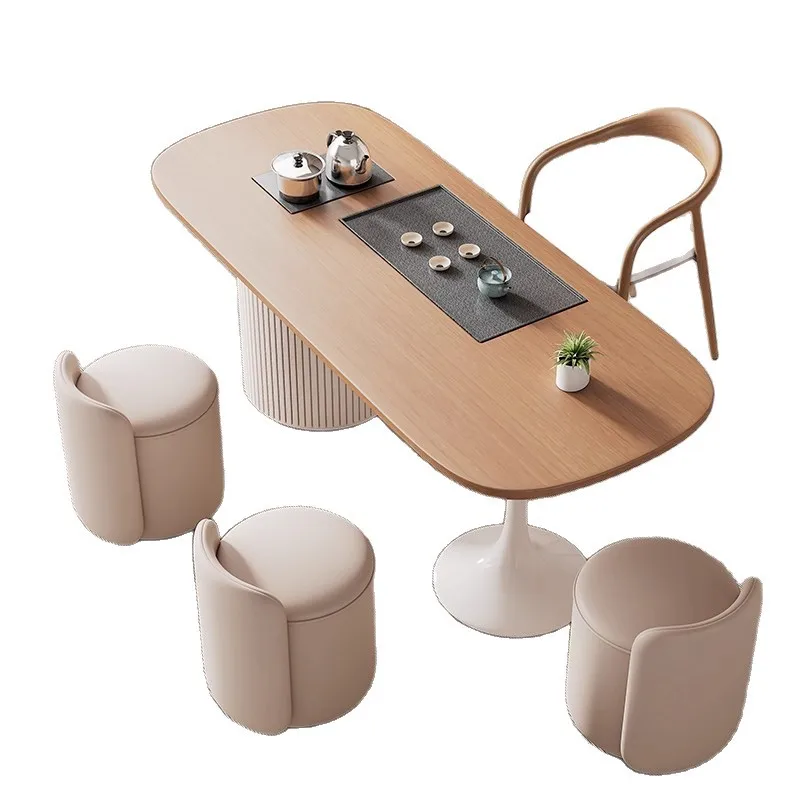 Balcony small tea table integrated cream wind solid wood tea table and chair combination
Balcony small tea table integrated cream wind solid wood tea table and chair combination