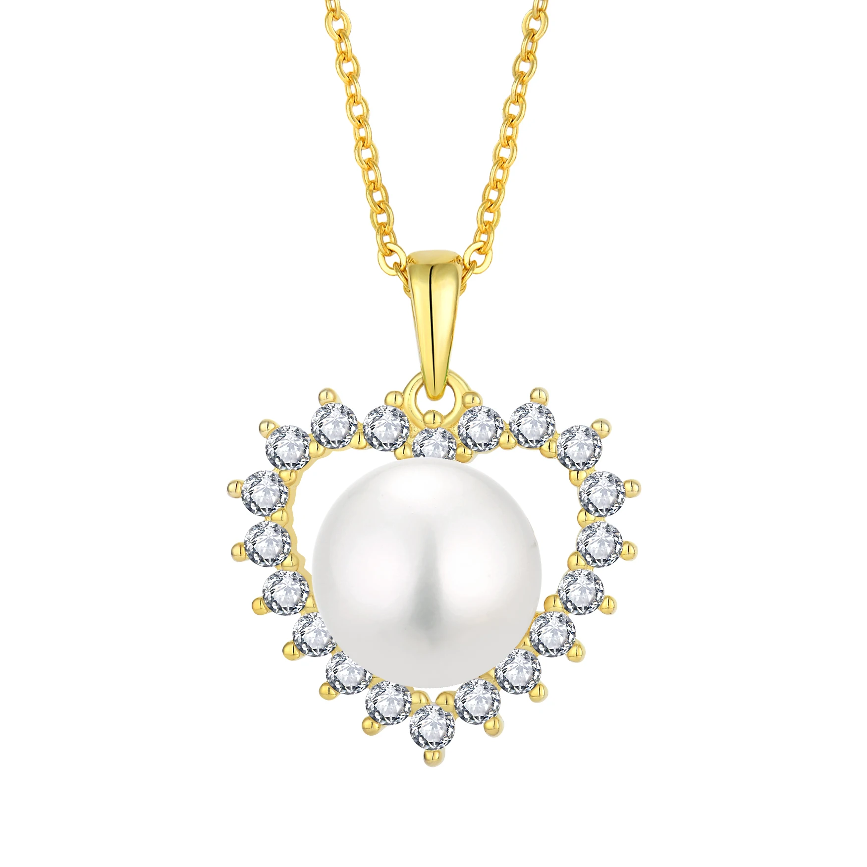 Luxury Freshwater Pearl Heart Necklace Custom 925 Sterling Silver 18K Gold Plated Real Pearl Jewelry for Women Girl
Luxury Freshwater Pearl Heart Necklace Custom 925 Sterling Silver 18K Gold Plated Real Pearl Jewelry for Women Girl