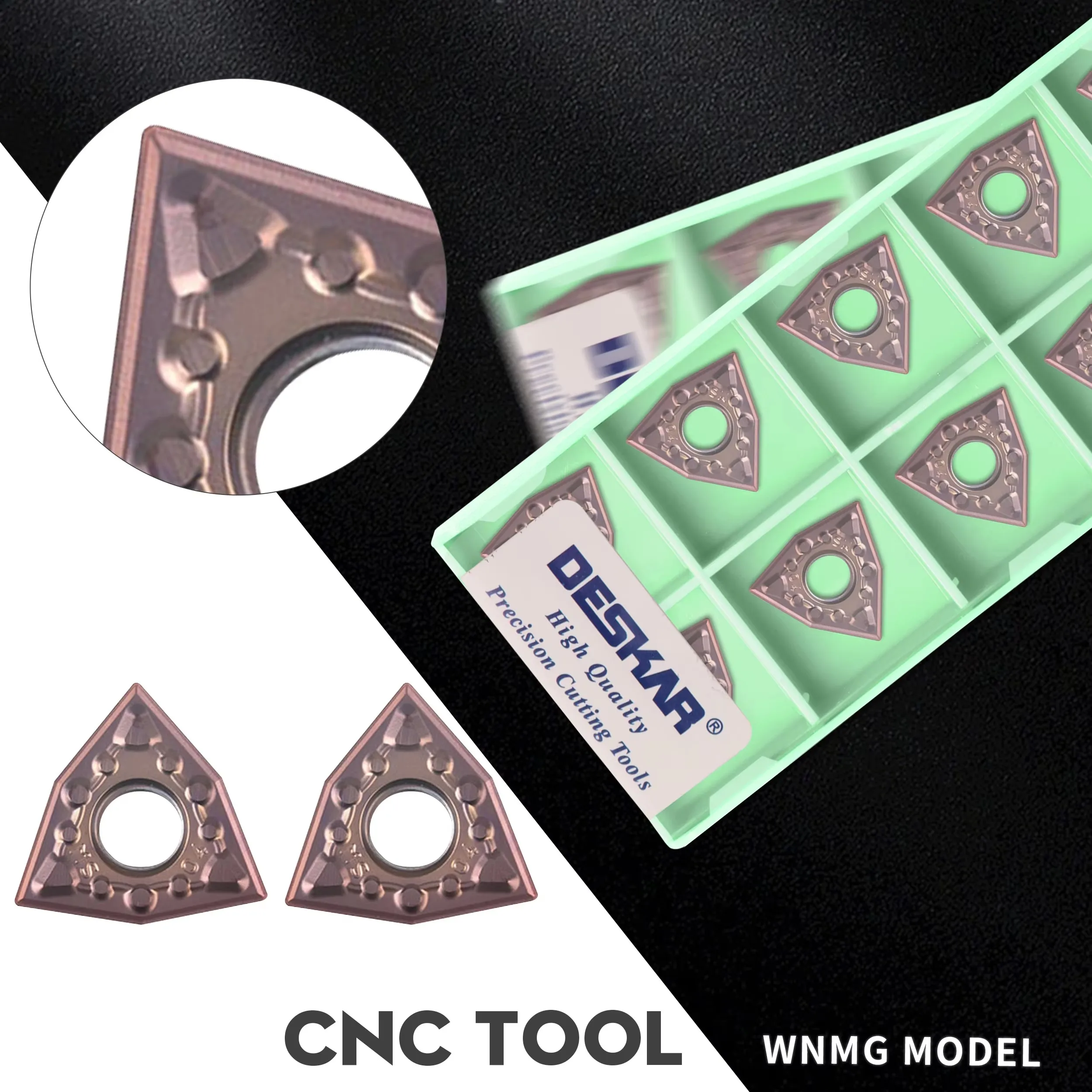 DESKAR Numerical Control Lathe Peach Shaped Outer Circle Turning Inserts For Stainless Steel Processing WNMG080404/08-JMS LF6118
DESKAR Numerical Control Lathe Peach Shaped Outer Circle Turning Inserts For Stainless Steel Processing WNMG080404/08-JMS LF6118