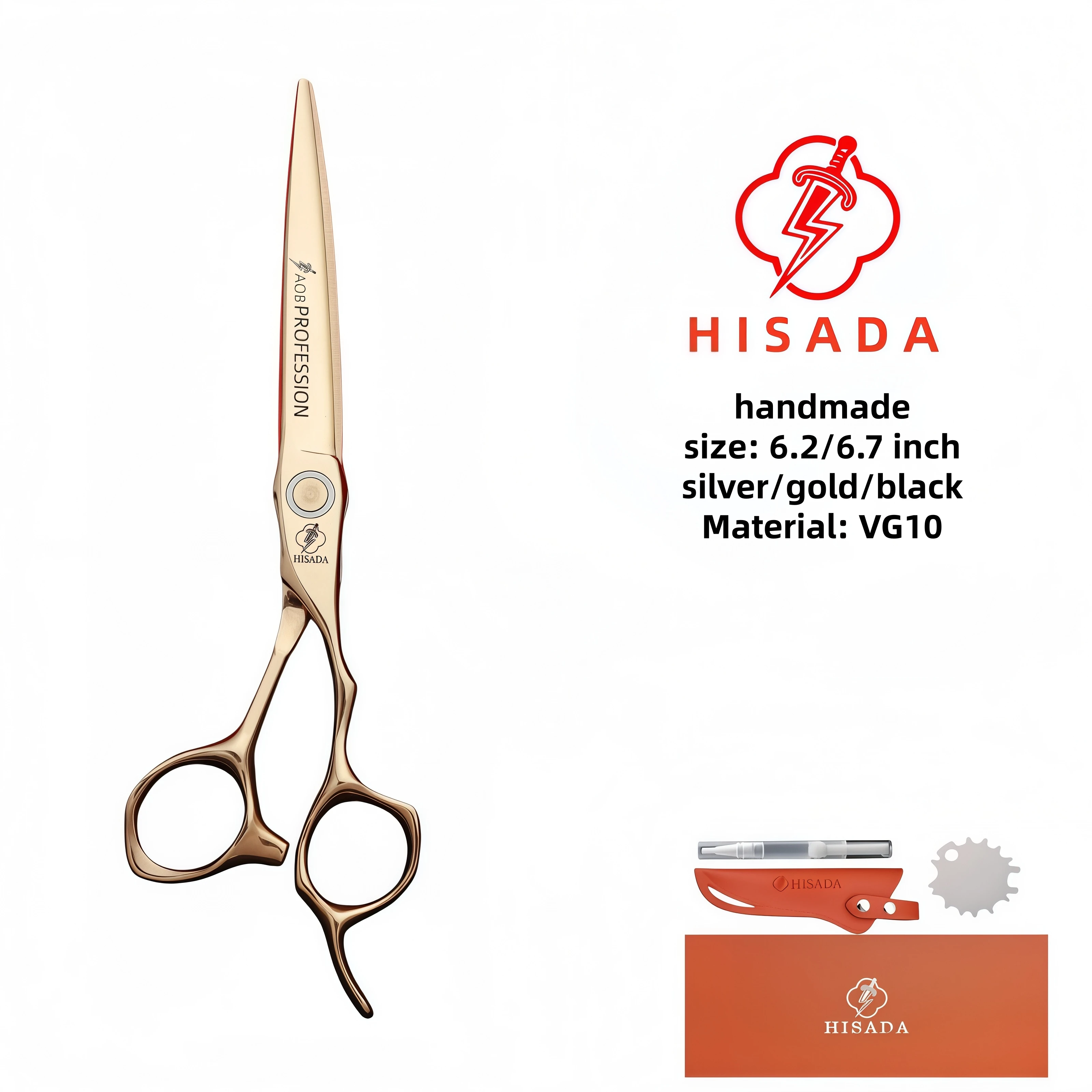 Gold high-end hair scissors Barber shop exclusive hair scissors scissors accessories Thinning scissors size 6.2 6.7 inch
Gold high-end hair scissors Barber shop exclusive hair scissors scissors accessories Thinning scissors size 6.2 6.7 inch