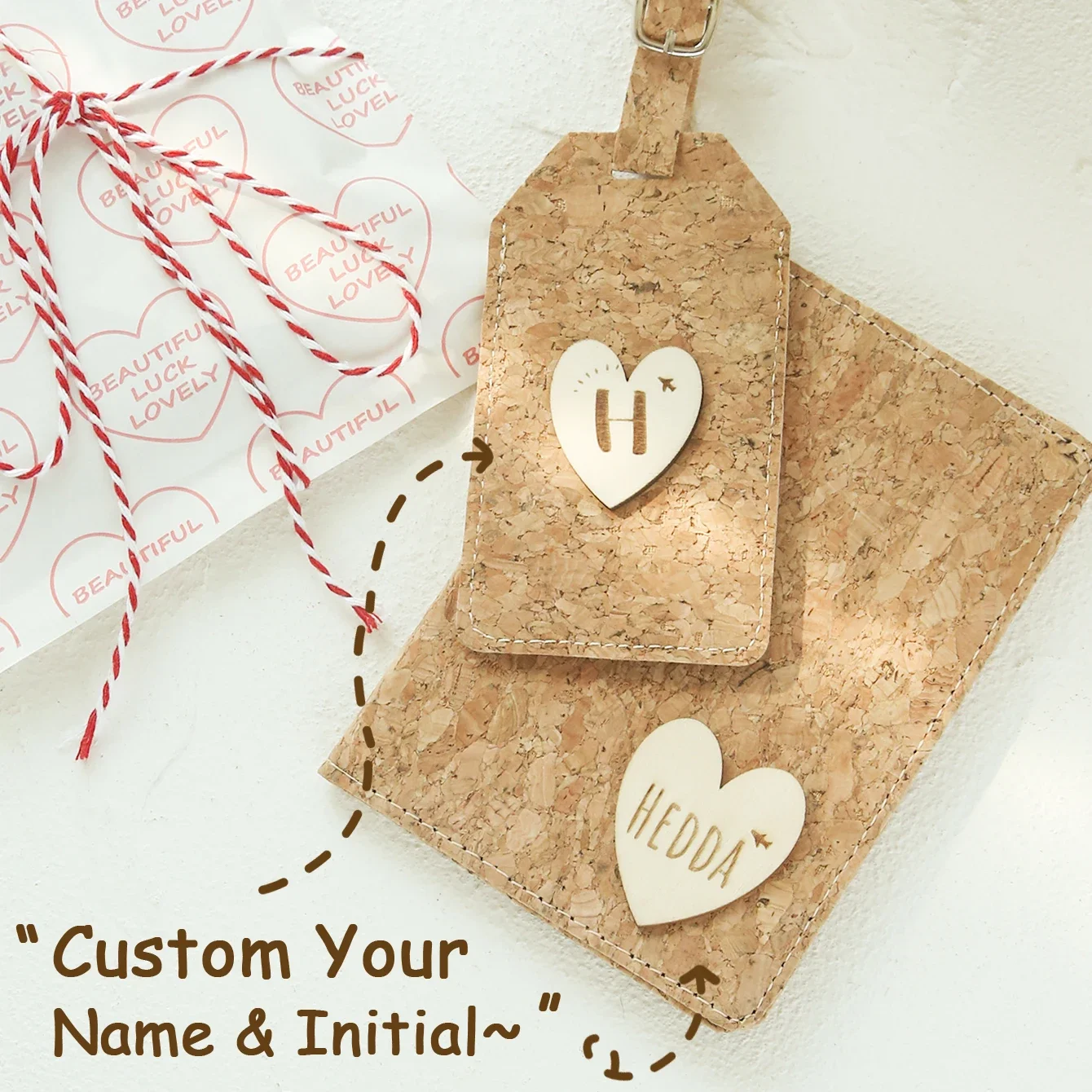 2PCS Custom Initials Cork Passport & Luggage Set - Engraved Wood Texture, Handmade Gift for Christmas/Bridal/Birthdays
2PCS Custom Initials Cork Passport & Luggage Set - Engraved Wood Texture, Handmade Gift for Christmas/Bridal/Birthdays