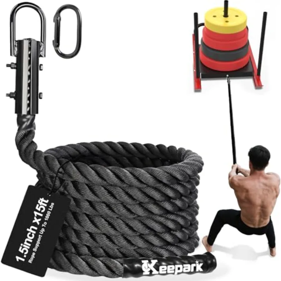 Weight Workout Sled Pulling Rope - 1.5 Inch Dia.15FT 20Feet 30Feet 40Feet Length Heavy Duty Workout Rope for Weight Sled Tire D
Weight Workout Sled Pulling Rope - 1.5 Inch Dia.15FT 20Feet 30Feet 40Feet Length Heavy Duty Workout Rope for Weight Sled Tire D