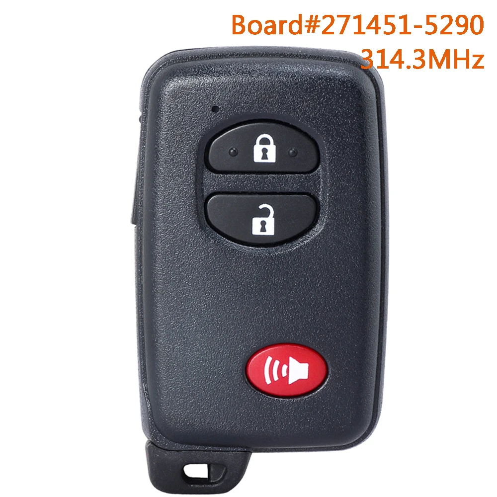 KEYECU 271451-5290 314.3MHz Smart Remote Car Key Fob for Toyota 4Runner Prius C Prius V Venza 2012 2013 2014 2015 HYQ14ACX
KEYECU 271451-5290 314.3MHz Smart Remote Car Key Fob for Toyota 4Runner Prius C Prius V Venza 2012 2013 2014 2015 HYQ14ACX