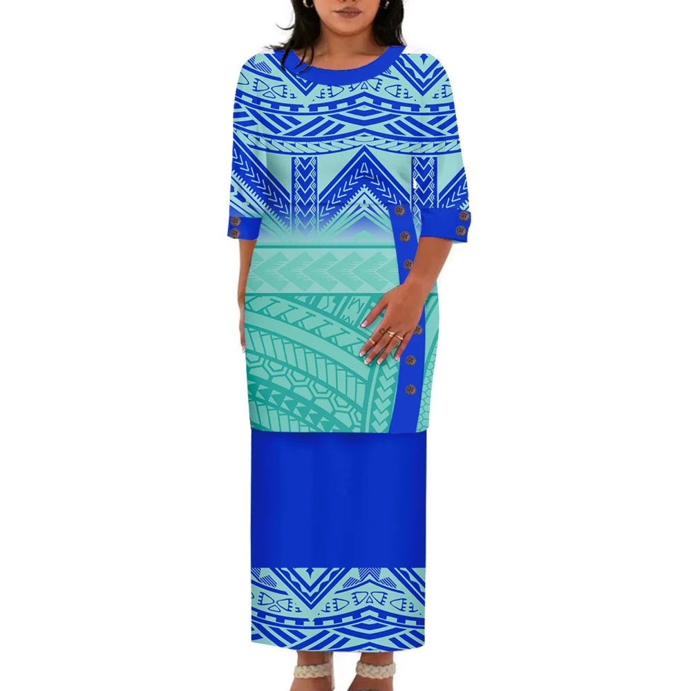 Women'S Round-Neck Dress Set Puletasi Two-Piece Clothing Set Pacific Art Island Retro Pattern Party Celebration Outfit
Women'S Round-Neck Dress Set Puletasi Two-Piece Clothing Set Pacific Art Island Retro Pattern Party Celebration Outfit