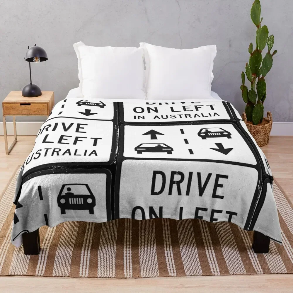 Drive on the left in Australia - road sign Throw Blanket Beach Tourist Blankets
Drive on the left in Australia - road sign Throw Blanket Beach Tourist Blankets