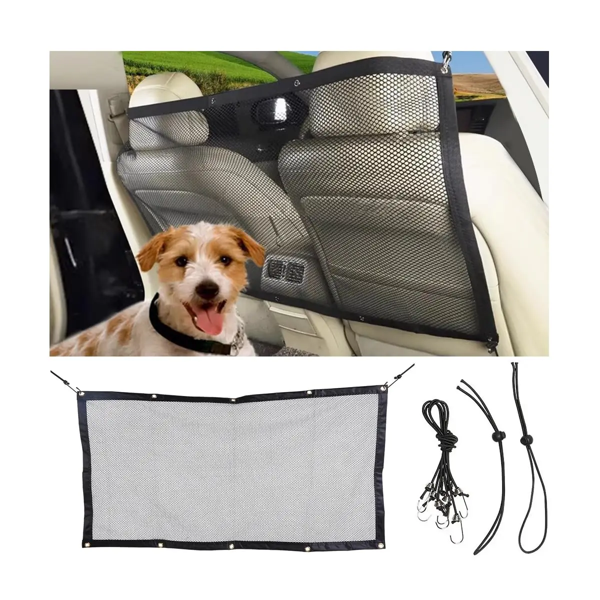 Car Dog Barrier Net Universal Dog Barrier for Car with Adjustable Ropes and Hooks One-Piece Design Mesh for Most Auto
Car Dog Barrier Net Universal Dog Barrier for Car with Adjustable Ropes and Hooks One-Piece Design Mesh for Most Auto