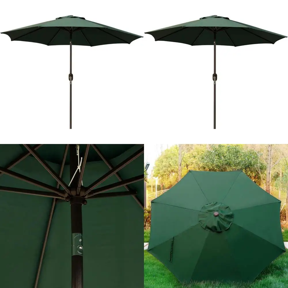 9' Outdoor Patio Umbrella with 8 Ribs, Tilt and Crank for Yard and Market Use
9' Outdoor Patio Umbrella with 8 Ribs, Tilt and Crank for Yard and Market Use