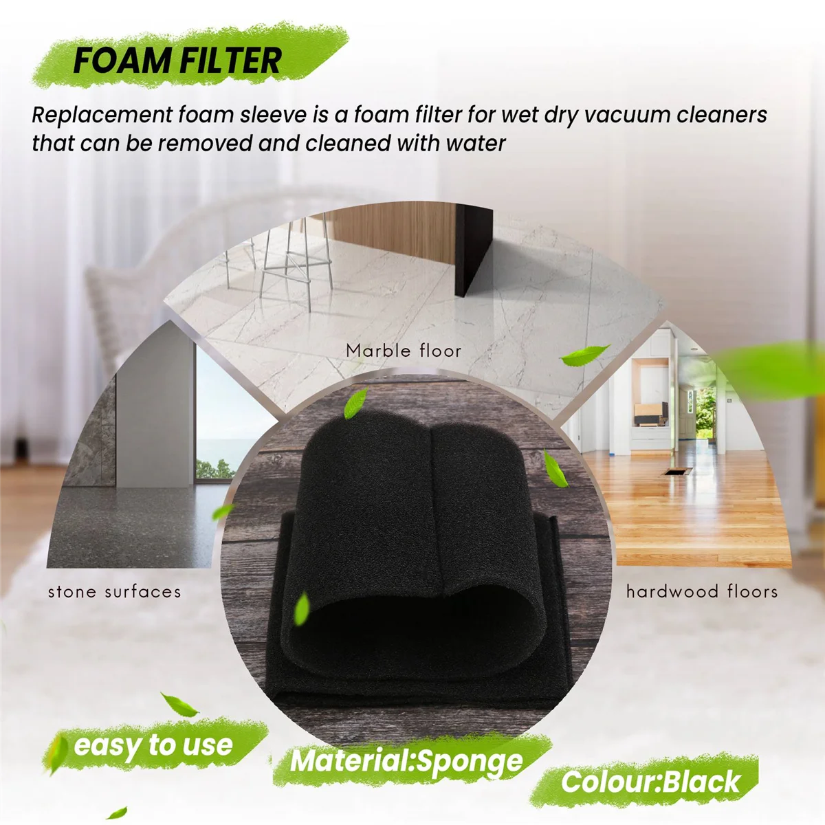 N89R 2Pcs Wet and Dry Foam Filter for Karcher WD NT Series Accessories MV1/WD1 /WD2 WD3 2.683-016.0
N89R 2Pcs Wet and Dry Foam Filter for Karcher WD NT Series Accessories MV1/WD1 /WD2 WD3 2.683-016.0