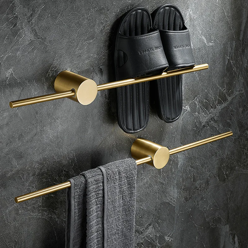 Solid Brass Towel Rack Minimalist Luxury Style Bathroom Single-Bar Towel Rod Brushed Gold Finish with Shoe Rack gun gray
Solid Brass Towel Rack Minimalist Luxury Style Bathroom Single-Bar Towel Rod Brushed Gold Finish with Shoe Rack gun gray
