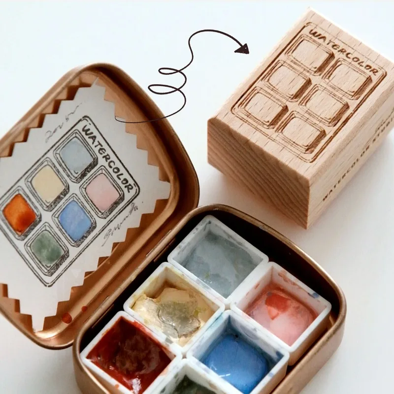 6 Grid Watercolor Color Card Wooden Stamp Paint Swatch Seal Student Art Supplies for Color Testing DIY Craft Tools
6 Grid Watercolor Color Card Wooden Stamp Paint Swatch Seal Student Art Supplies for Color Testing DIY Craft Tools