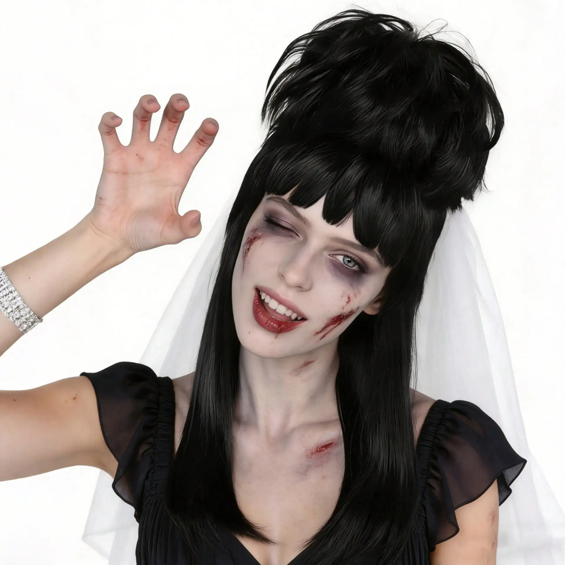 Black Wig - Bride Wig - Vintage Gothic Black Beehive Wig with Bangs for Halloween Cosplay
Black Wig - Bride Wig - Vintage Gothic Black Beehive Wig with Bangs for Halloween Cosplay 