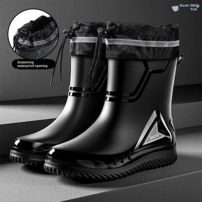 New Men's Waterproof Silicone Rain Boots Anti-Slip Wear-Resistant Kitchen Comfortable Delivery Rider Outdoor Utility Shoes
New Men's Waterproof Silicone Rain Boots Anti-Slip Wear-Resistant Kitchen Comfortable Delivery Rider Outdoor Utility Shoes