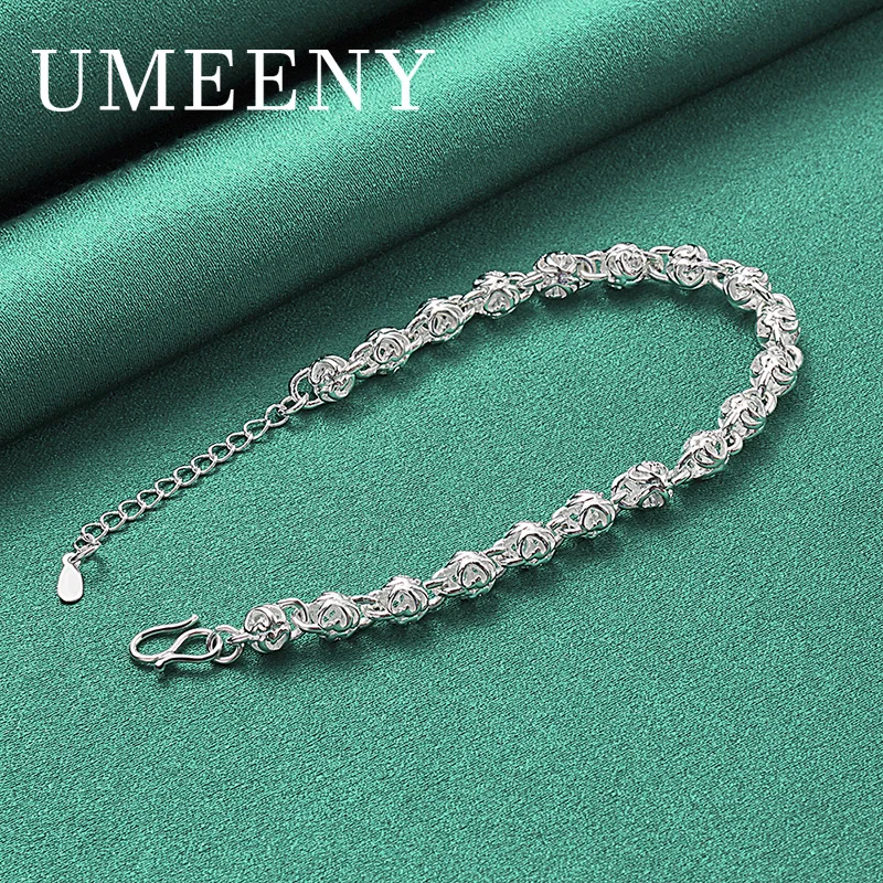 Charm 925 Sterling Silver 8 Inch Luxury Beaded Bracelet Women Wedding Party Jewelry Gift Fashion
Charm 925 Sterling Silver 8 Inch Luxury Beaded Bracelet Women Wedding Party Jewelry Gift Fashion