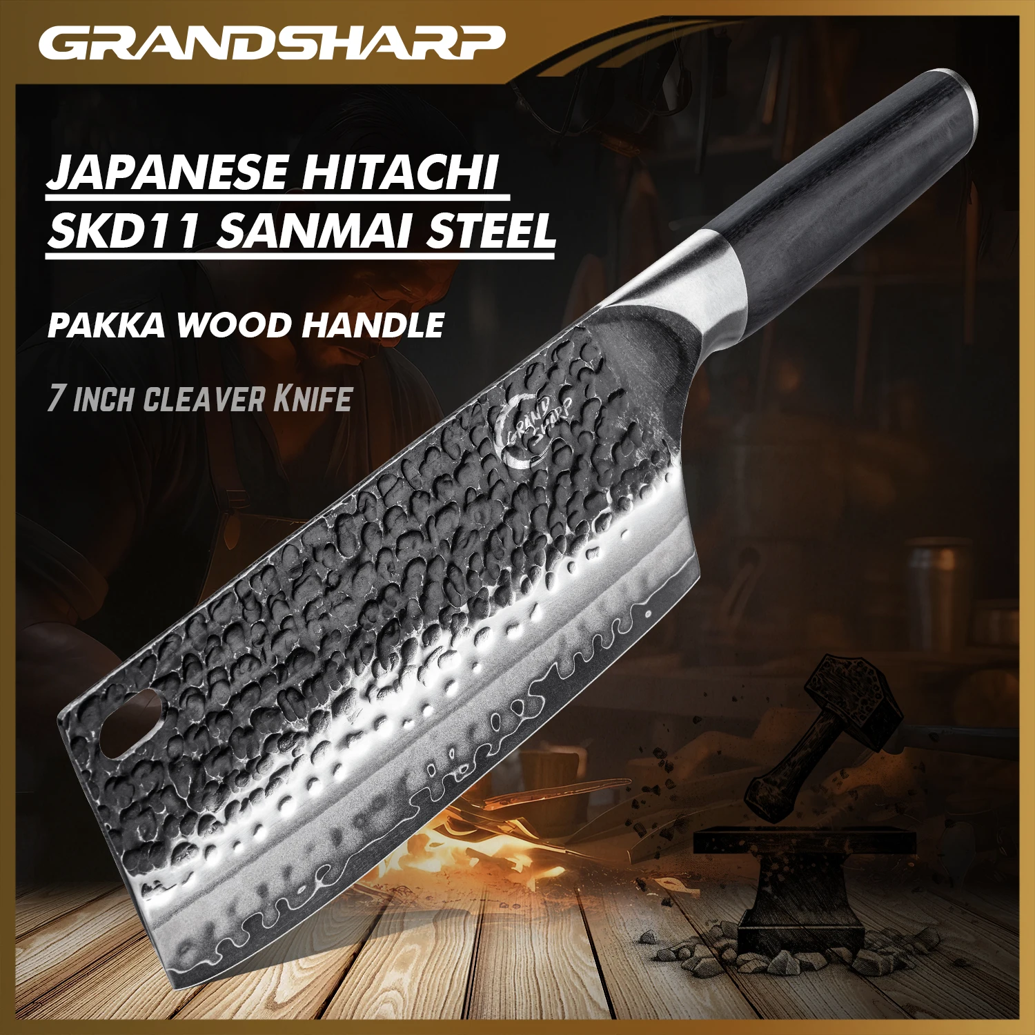 Нож Grandsharp-тесак Япония Hitachi SLD 3-слойная сталь (SKD11) Прочный кухонный нож из черного дерева Pakka для измельчения мяса и рыбы
Нож Grandsharp-тесак Япония Hitachi SLD 3-слойная сталь (SKD11) Прочный кухонный нож из черного дерева Pakka для измельчения мяса и рыбы