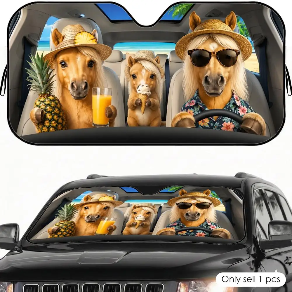 Horse Driving Car Sun Visor Foldable Front Windshield Car Sunshade Reusable Aluminum Foil UV Heat Insulation Cover
Horse Driving Car Sun Visor Foldable Front Windshield Car Sunshade Reusable Aluminum Foil UV Heat Insulation Cover