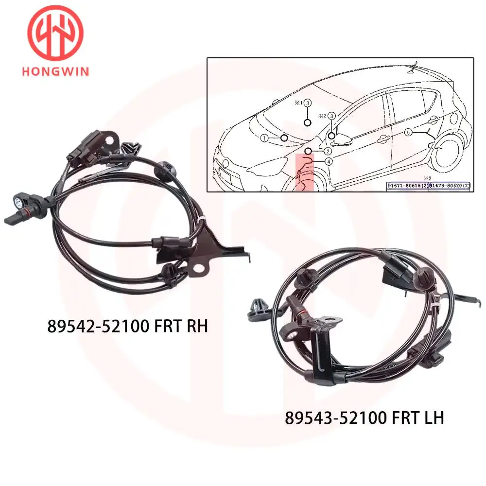 89543-52100 89542-52100 For Toyota Prius C 2012 2014-2018 L4 1.5L ABS Wheel Speed Sensor Front Left Right 8954352100 8954252100
89543-52100 89542-52100 For Toyota Prius C 2012 2014-2018 L4 1.5L ABS Wheel Speed Sensor Front Left Right 8954352100 8954252100