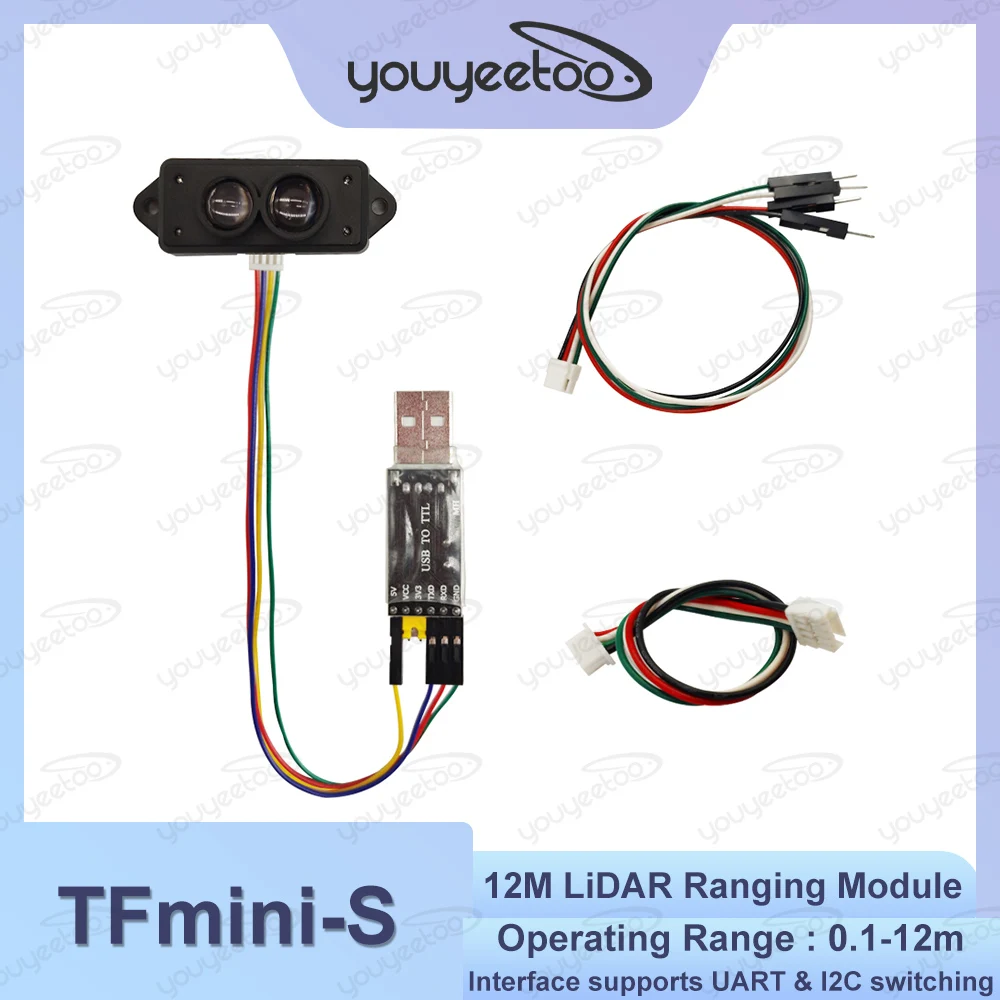 TFmini-S 12M LiDAR Ranging Module Mini Size Range Finder Sensor TOF Single Point Micro Ranging UART & IIC 0.1-12m Short Distance
TFmini-S 12M LiDAR Ranging Module Mini Size Range Finder Sensor TOF Single Point Micro Ranging UART & IIC 0.1-12m Short Distance