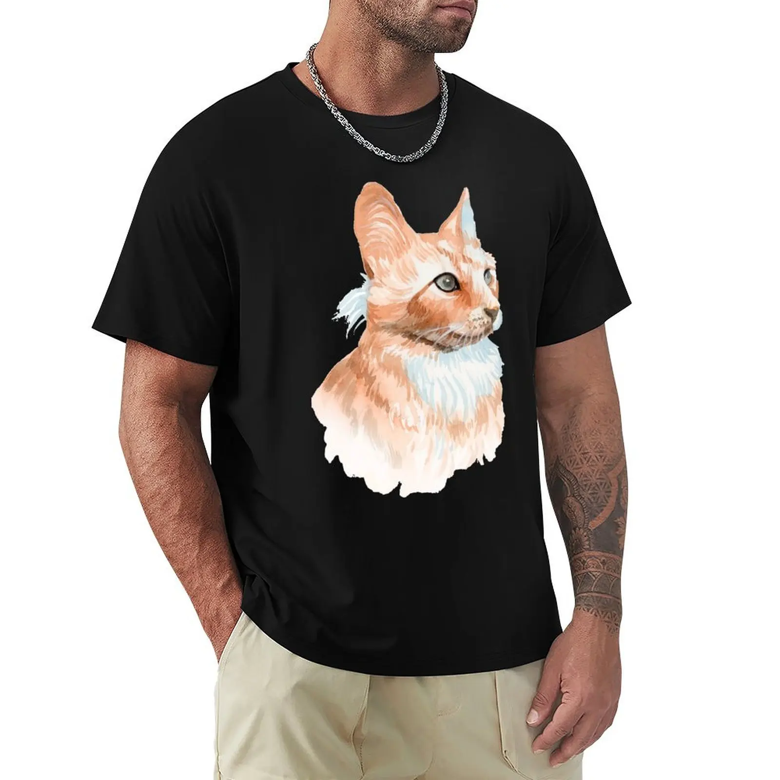 Ginger cat watercolor hand painted T-Shirt Basic Casual Wear Short Sleeve Top
Ginger cat watercolor hand painted T-Shirt Basic Casual Wear Short Sleeve Top