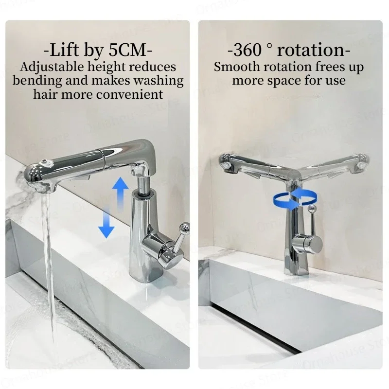 All Copper Pull up Basin Faucet with Rotating Telescopic Spout Hot And Cold Water Ceramic Valve Core Kitchen Sink Faucet
All Copper Pull up Basin Faucet with Rotating Telescopic Spout Hot And Cold Water Ceramic Valve Core Kitchen Sink Faucet