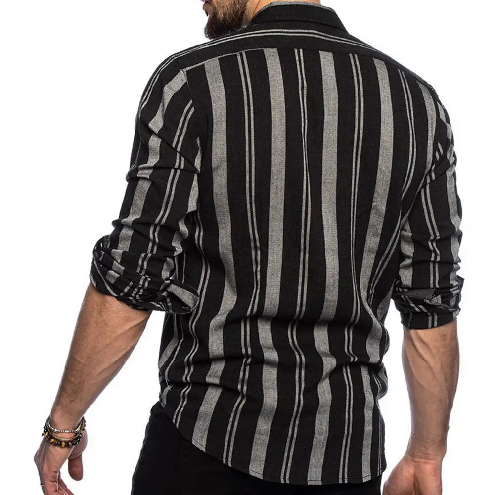 Striped Lapel Shirt Striped Color Matching Men's Cardigan Slim Fit Breathable Long Sleeve Streetwear Top with for Comfort
Striped Lapel Shirt Striped Color Matching Men's Cardigan Slim Fit Breathable Long Sleeve Streetwear Top with for Comfort