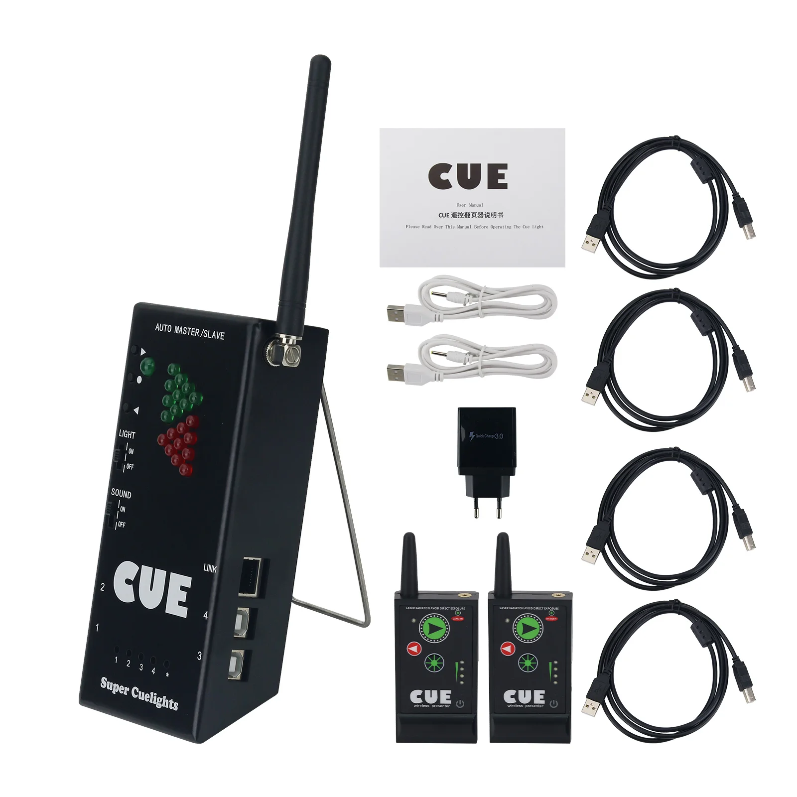 Hamgeek Super Cuelight Presenter Remote One Receiver And Two Transmitters For Powerpoint Presentation
Hamgeek Super Cuelight Presenter Remote One Receiver And Two Transmitters For Powerpoint Presentation