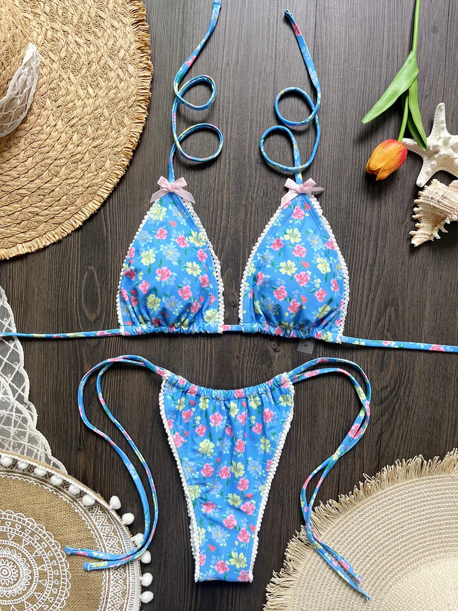 2025 Floral Printed Halter Bikini Female Swimsuit Women Swimwear Two-pieces Bikini set Strappy Bow Bather Bathing Suit Swim Lady
2025 Floral Printed Halter Bikini Female Swimsuit Women Swimwear Two-pieces Bikini set Strappy Bow Bather Bathing Suit Swim Lady