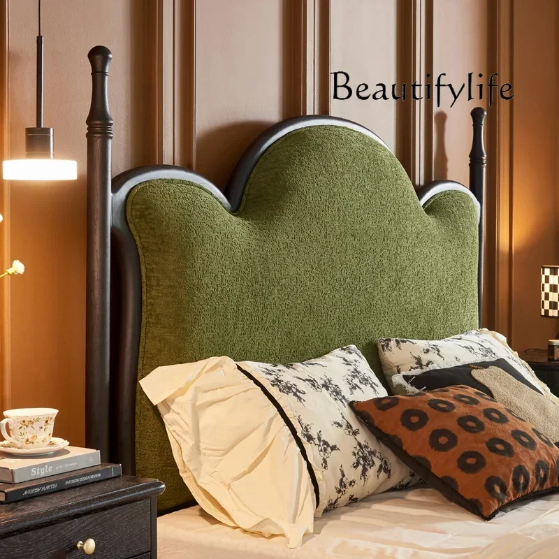 N42 Medieval style solid wood bed retro bedroom fabric designer new soft bag bed personalized modeling bed
N42 Medieval style solid wood bed retro bedroom fabric designer new soft bag bed personalized modeling bed