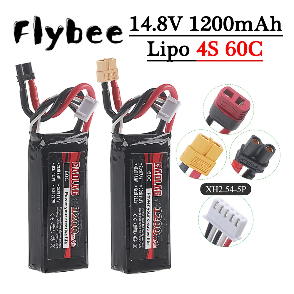 4S 14.8V 1200mAh 60C Lipo Battery with XT30 XT60 T Connector Softcase Lipo Battery for RC Car Truck Airplane FPV UAV Drone Boats
4S 14.8V 1200mAh 60C Lipo Battery with XT30 XT60 T Connector Softcase Lipo Battery for RC Car Truck Airplane FPV UAV Drone Boats