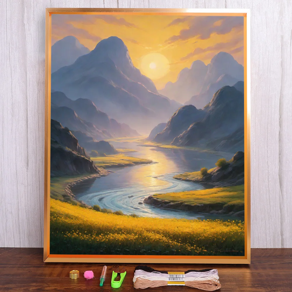 Landscape Sunset River Pre-Printed 11CT Cross-Stitch DIY Embroidery Kit Painting Craft Needlework Handicraft Sales Mulina Gift
Landscape Sunset River Pre-Printed 11CT Cross-Stitch DIY Embroidery Kit Painting Craft Needlework Handicraft Sales Mulina Gift