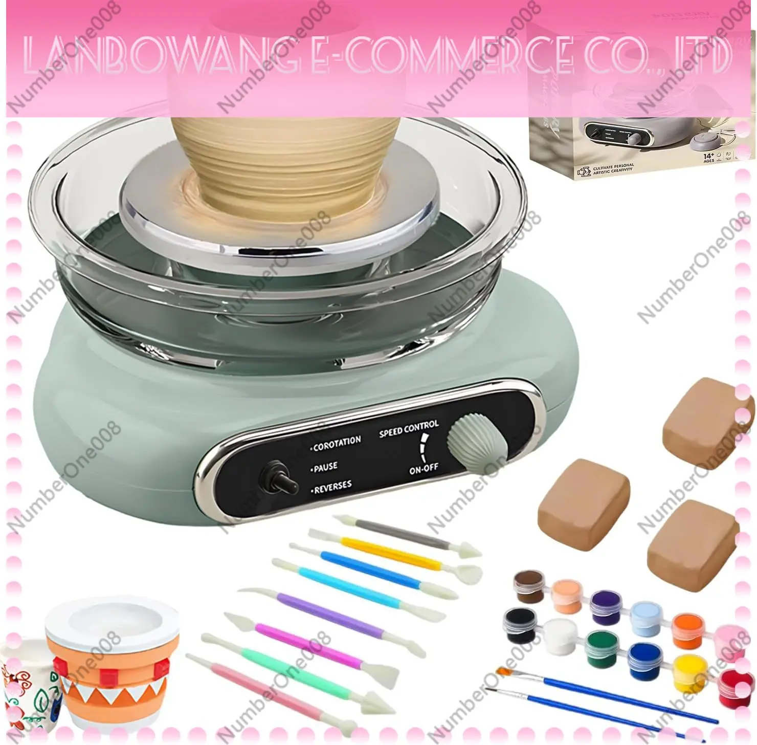Electric Pottery Wheel Non Firing Mini Clay Turntable Stepless Speed Control with 8 Carving Tools DIY Kit
Electric Pottery Wheel Non Firing Mini Clay Turntable Stepless Speed Control with 8 Carving Tools DIY Kit