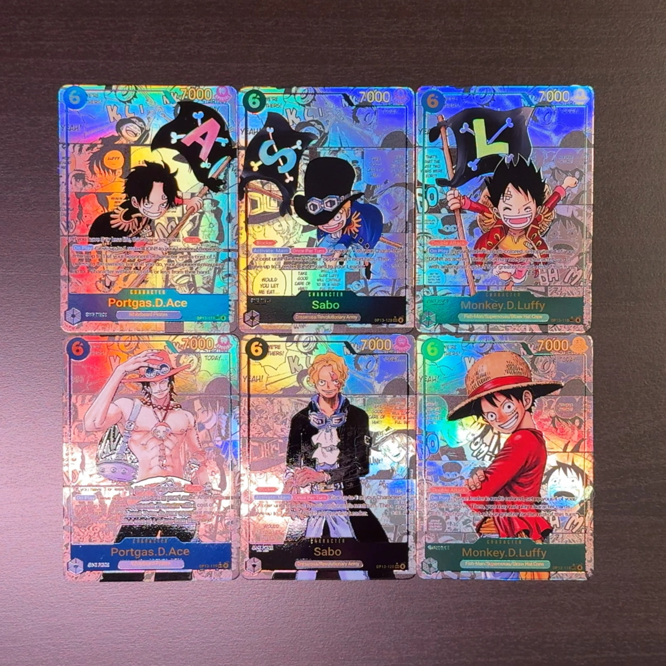 One Piece TCG OPCG English Character card OP13 3 Brother Manga Ace Sabo Luffy Kid Alt Imu Deck Textured Foil Card
One Piece TCG OPCG English Character card OP13 3 Brother Manga Ace Sabo Luffy Kid Alt Imu Deck Textured Foil Card