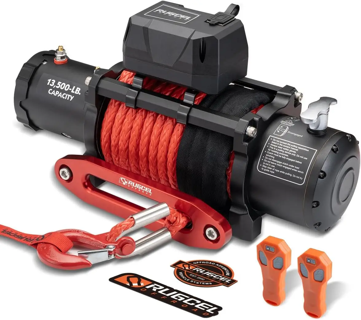 13500lb Waterproof Electric Truck Winch 12V Synthetic Rope Winch with Hawse Fairlead Wired Handle and 2 Wireless Remote
13500lb Waterproof Electric Truck Winch 12V Synthetic Rope Winch with Hawse Fairlead Wired Handle and 2 Wireless Remote