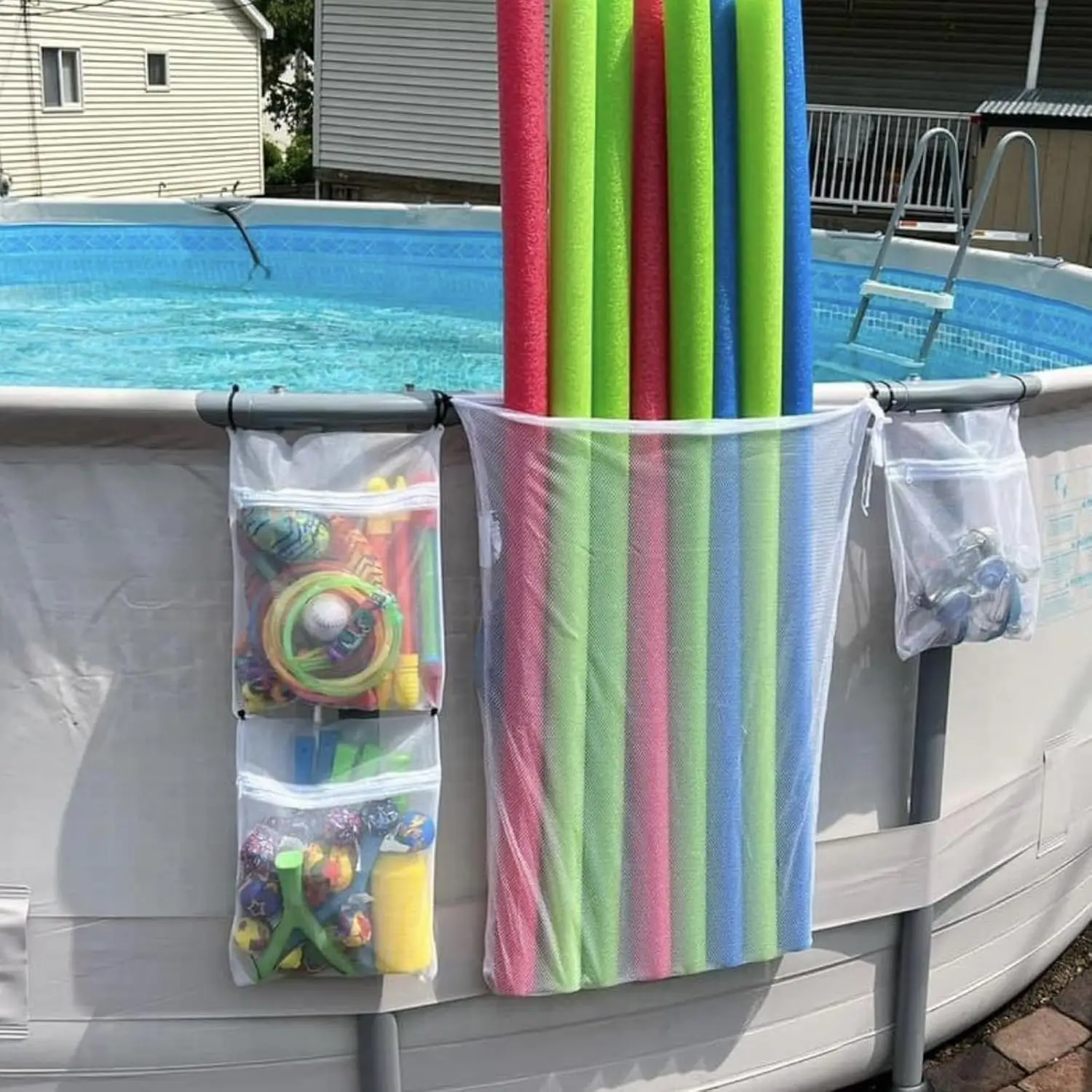 4-Pack Mesh Storage Bags for Toys, Pool Noodles, Vibrant Floats – Organize Your Swim Gear in Style! (3 pcs Small Zipper Bags & One Large Opening Bag)
4-Pack Mesh Storage Bags for Toys, Pool Noodles, Vibrant Floats – Organize Your Swim Gear in Style! (3 pcs Small Zipper Bags & One Large Opening Bag)