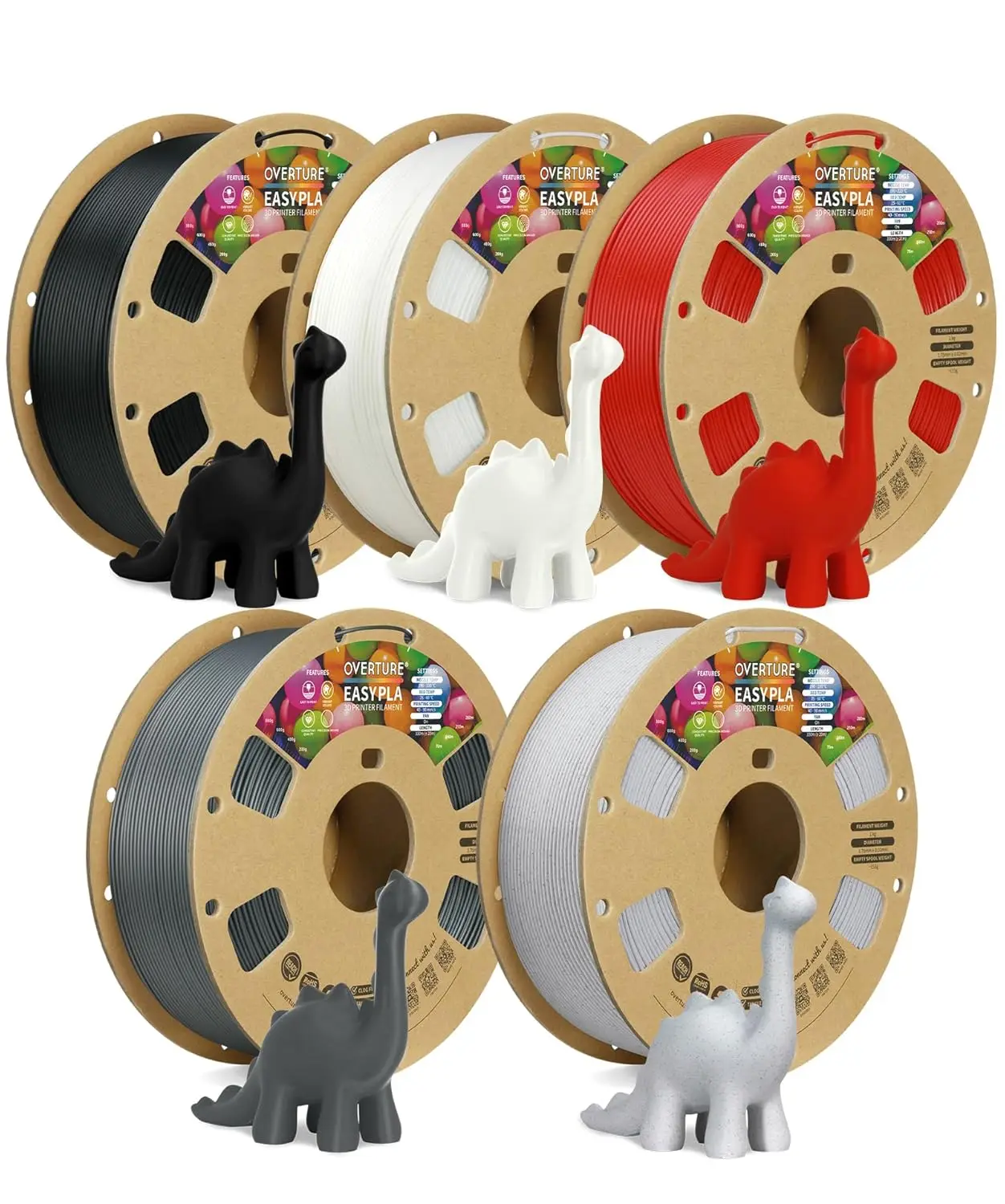 1.75mm PLA 3D Printer Filament, 5kg Cardboard Spool, Dimensional Accuracy +/-0.03mm, Fit Most FDM Printers, 5 Colors
1.75mm PLA 3D Printer Filament, 5kg Cardboard Spool, Dimensional Accuracy +/-0.03mm, Fit Most FDM Printers, 5 Colors