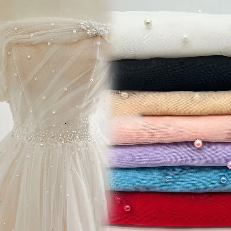 Net Tulle Mesh Lace Fabric Wedding Accessories Fabric Beaded Pearl Bead for Diy Wedding Veils Dresses Table Clothes Background
Net Tulle Mesh Lace Fabric Wedding Accessories Fabric Beaded Pearl Bead for Diy Wedding Veils Dresses Table Clothes Background