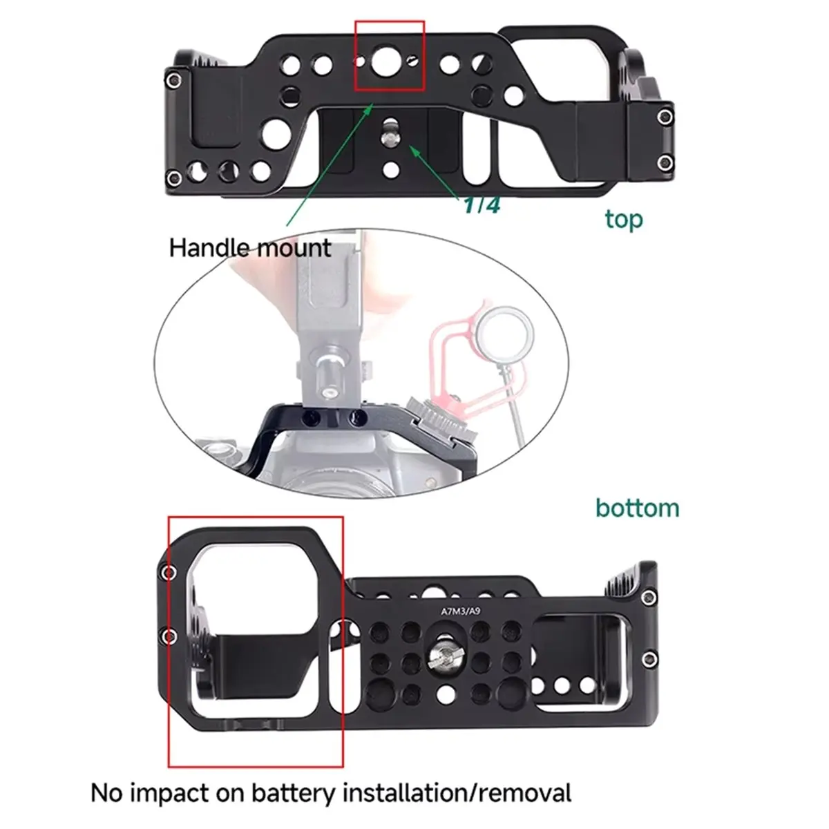 N05R Camera Cage for Sony A7III A7M3 A7RIII A9 Aluminum Alloy Rabbit Cage with Cold Shoe Mount for Led Light Camera Parts
N05R Camera Cage for Sony A7III A7M3 A7RIII A9 Aluminum Alloy Rabbit Cage with Cold Shoe Mount for Led Light Camera Parts
