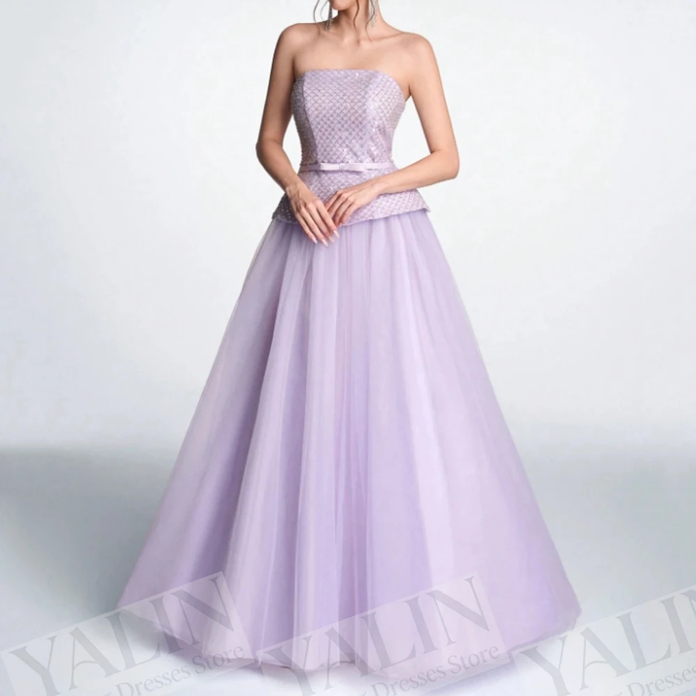 Women's A-line Evening Dresses Floor-length Strapless Sleeveless Prom Gown Fashion Sequined Sashes Simple Draped Customized Gown
Women's A-line Evening Dresses Floor-length Strapless Sleeveless Prom Gown Fashion Sequined Sashes Simple Draped Customized Gown