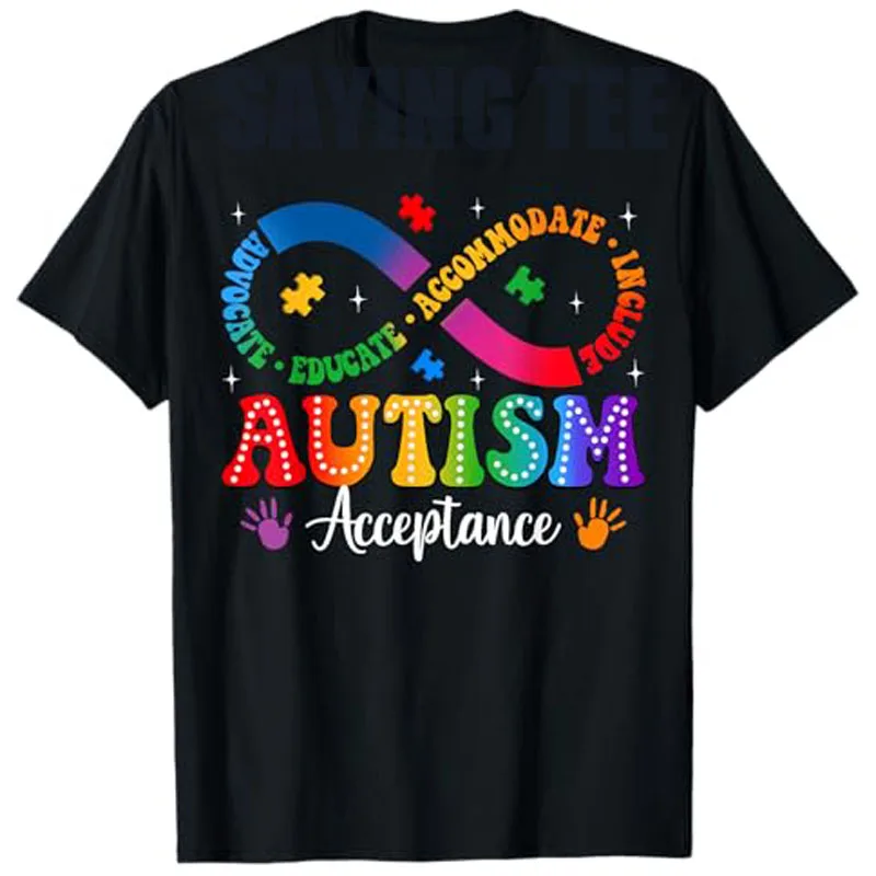 Autism Awareness Acceptance Shirt Infinity Symbol Men Women T-Shirt Autistic Community Saying Tee Fashion Design Novelty Gift
Autism Awareness Acceptance Shirt Infinity Symbol Men Women T-Shirt Autistic Community Saying Tee Fashion Design Novelty Gift