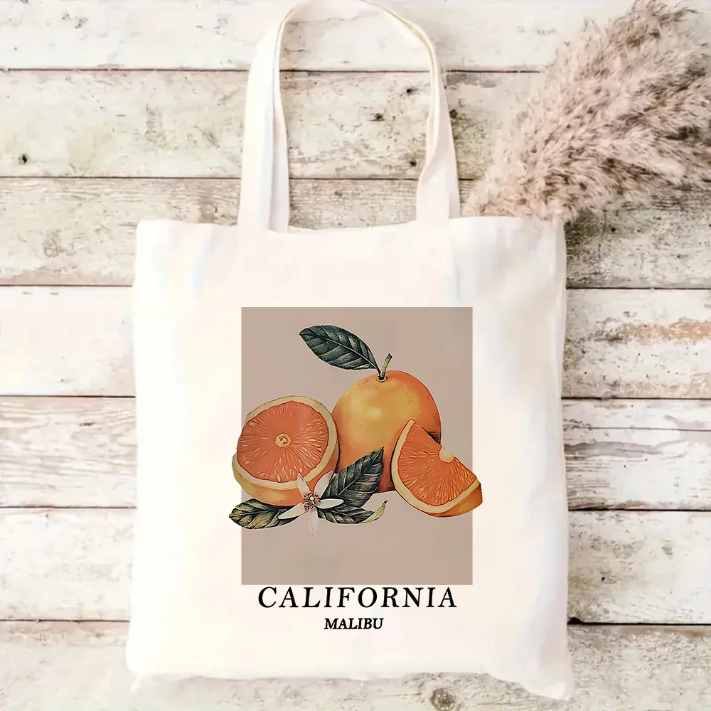 California Malibu Orange Canvas Tote Bag Coastal Style Shoulder Bag
California Malibu Orange Canvas Tote Bag Coastal Style Shoulder Bag