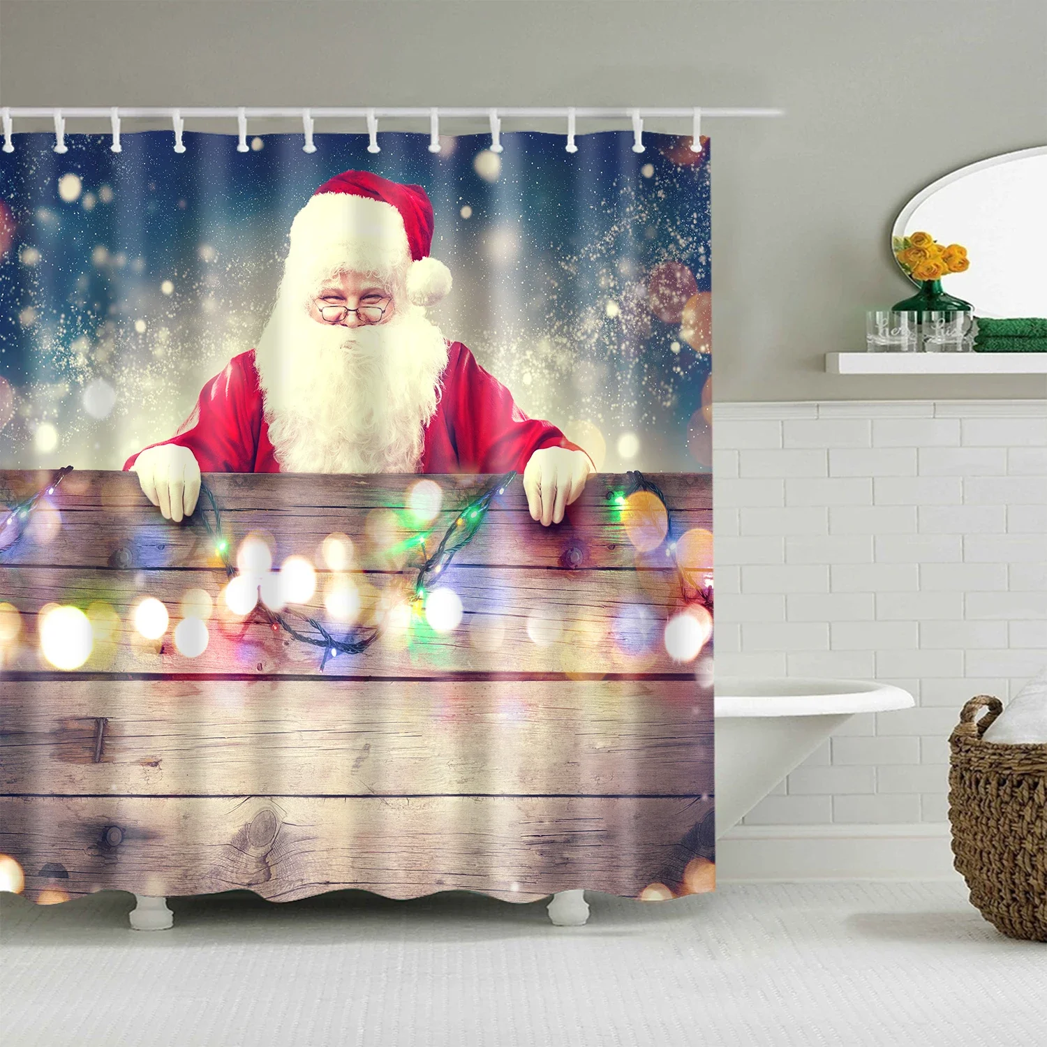 Merry Christmas Santa Claus Shower Curtain Xmas Present Bathroom Shower Curtains Fabric Waterproof Polyester Bathroom Curtain
Merry Christmas Santa Claus Shower Curtain Xmas Present Bathroom Shower Curtains Fabric Waterproof Polyester Bathroom Curtain