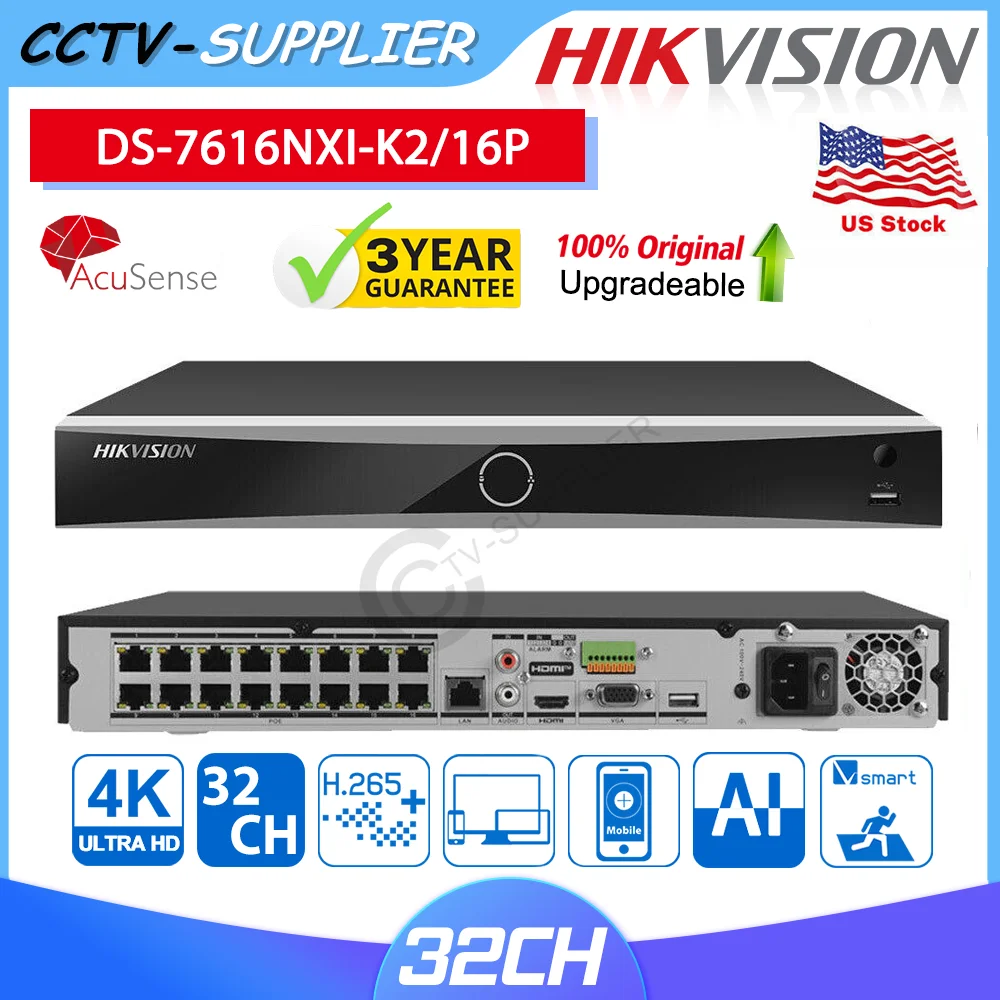 Hikvision 16Channels K-Series 2-Bay AI Network Video Recorder
Hikvision 16Channels K-Series 2-Bay AI Network Video Recorder